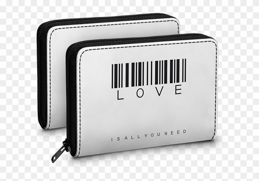 Dailyobjects Barcode Love Need White Zipper Slim Card - Wallet Clipart