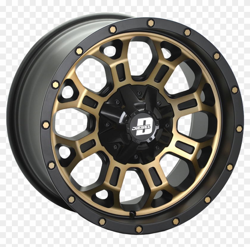 Hurricane Machined Face Black Matt Bronze Tint - Hubcap Clipart