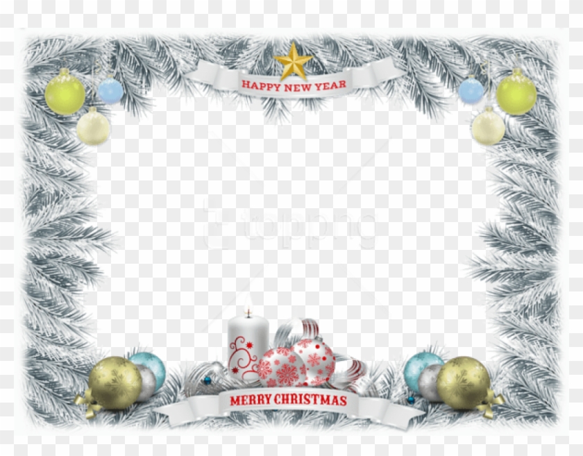 Free Png Christmas White Frame Transparent Background - Happy New Year Photo Frame Png Clipart #4181733