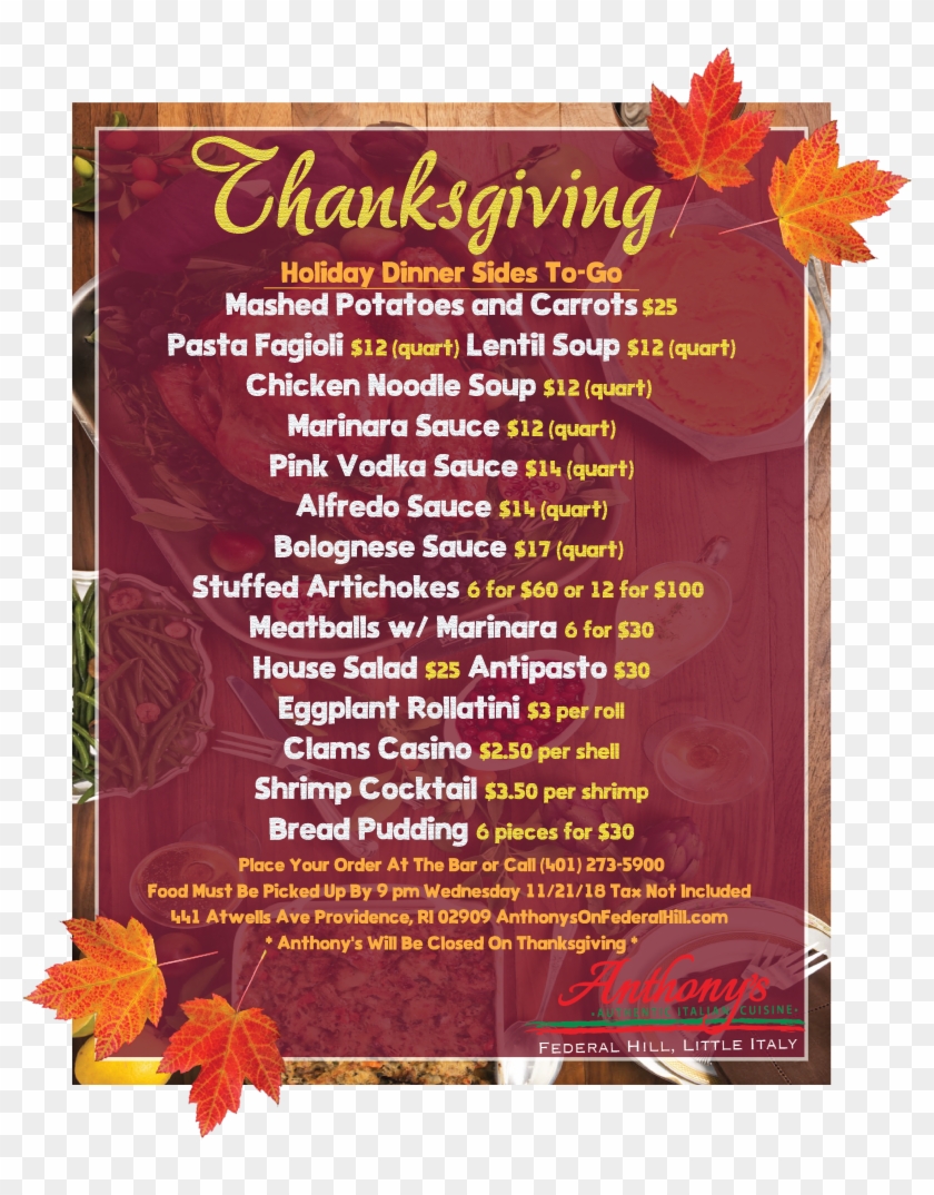 Thanksgiving Sides To-g0 - Flyer Clipart #4184049