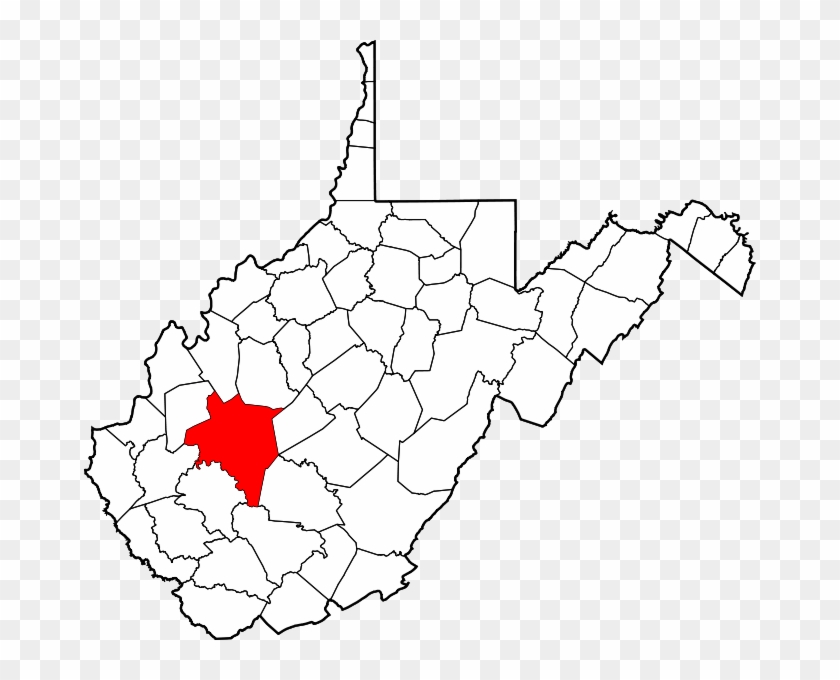 Map Of West Virginia Highlighting Kanawha County - Braxton County Wv Map Clipart #4185423