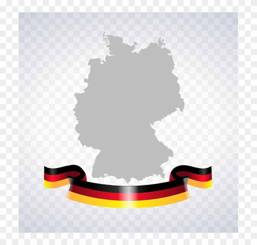 Germany Map Germany Map Contour Borders Outline - Grey Map Germany Clipart #4185539