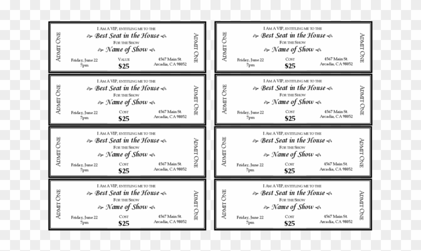 Event Ticket Template - Event Tickets Clipart #4185699