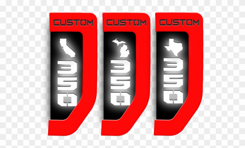 Fender Badge Replacements Your State Outline Illuminated - Graphics Clipart