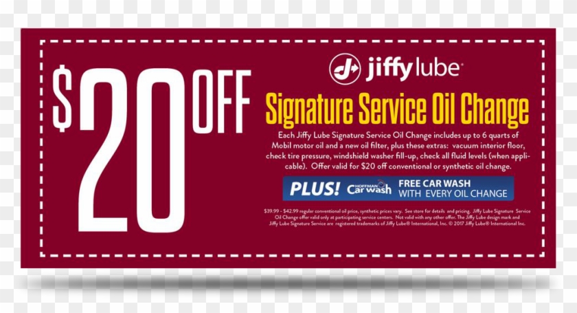 20$ Off Oil Change Coupon - Jiffy Lube Coupons 2011 Clipart #4186056