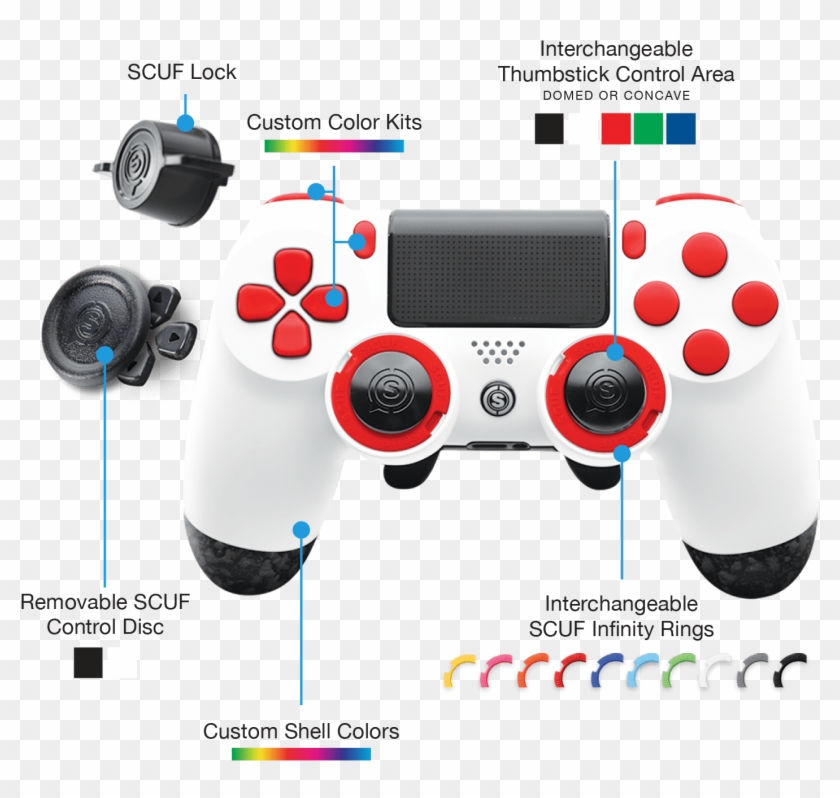 Ps4 Pro Gaming Controllers Scuf Infinity4ps - Ps4 Controller White Clipart #4189574