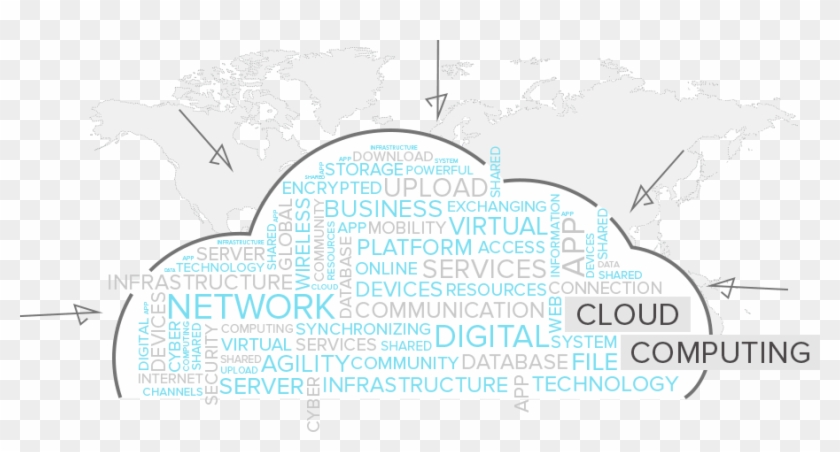 Cloud Computing Banner - World Map Clipart #4192324