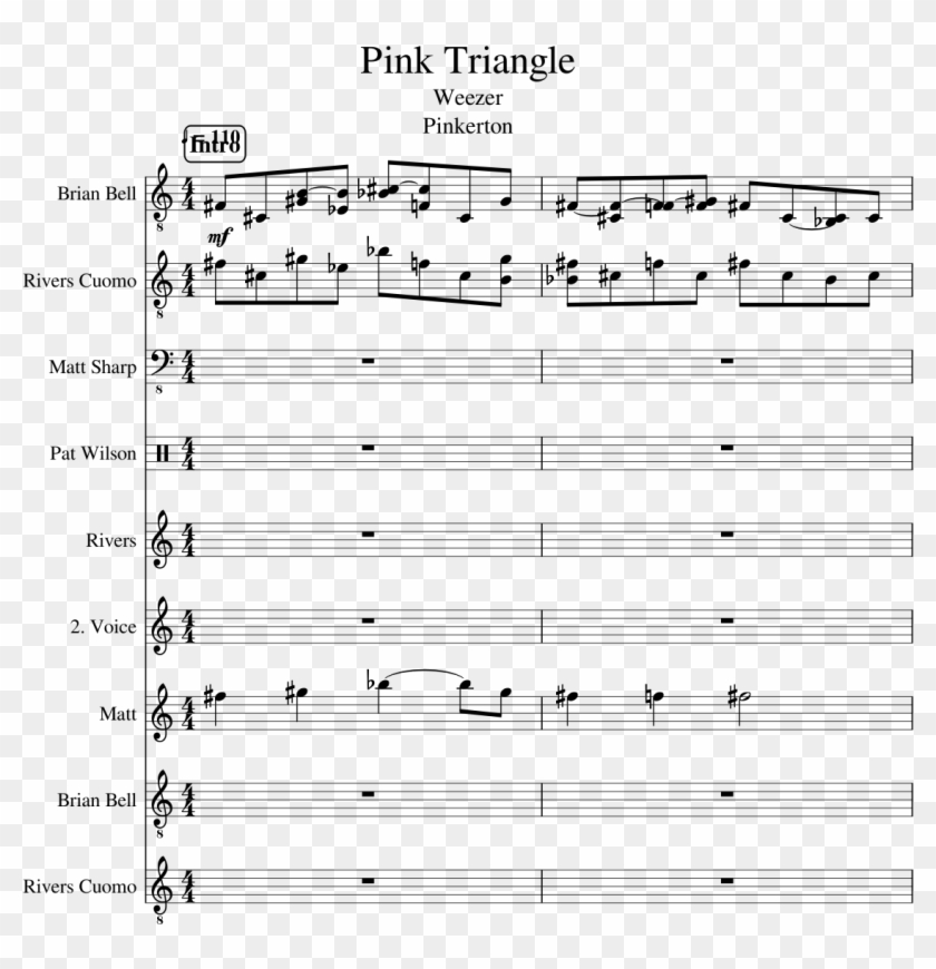 Pink Triangle Slide, Image - Pink Triangle Weezer Sheet Music Clipart #4192545