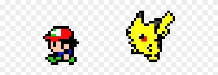 Pikachu And Ash - 8 Bit Ash And Pikachu Clipart