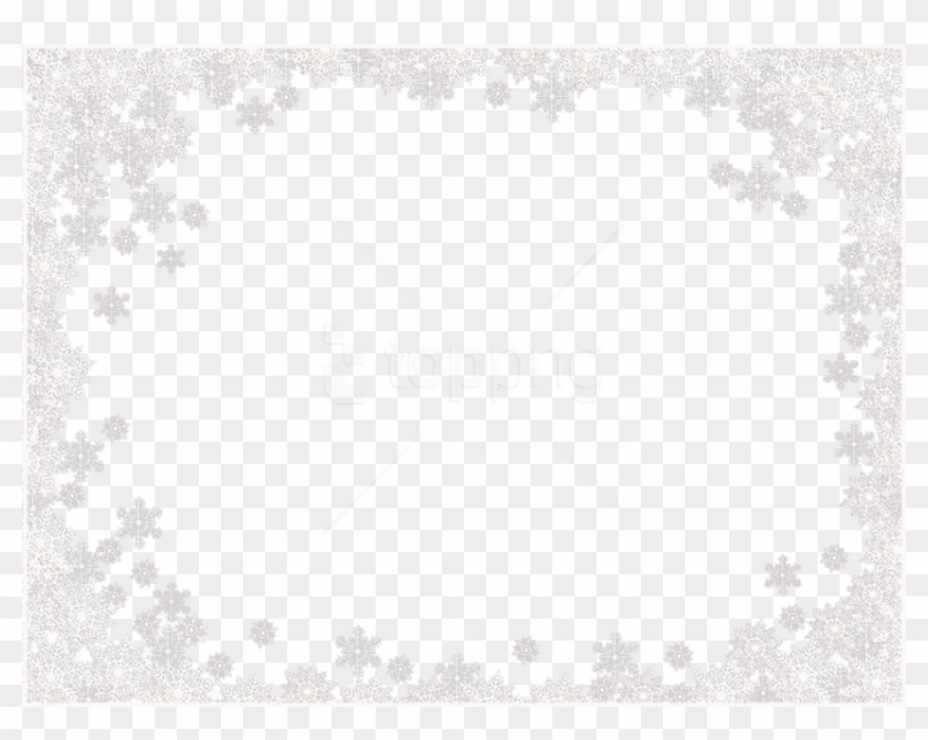 Free Png White Border Frame Png - White Snowflakes Frame Png Clipart