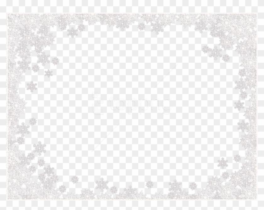 Free Png White Border Frame Png - White Snowflakes Frame Png Clipart #4193983