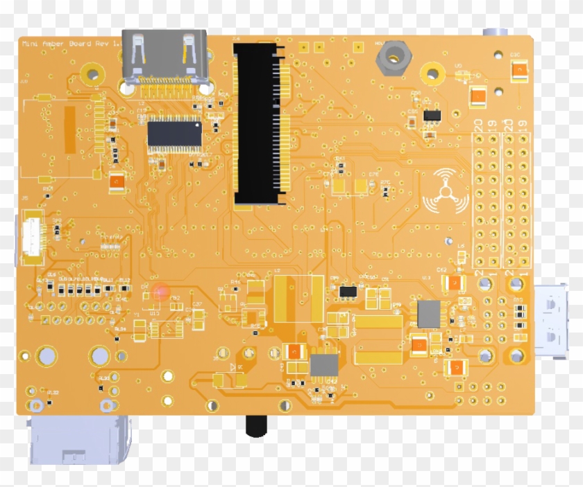 Mini-amber Board Bottom Side - Electronic Component Clipart #4194785