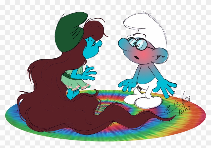 Otherwise, The Moment When Brainy Sees Her As A Smurfette - Cartoon Clipart