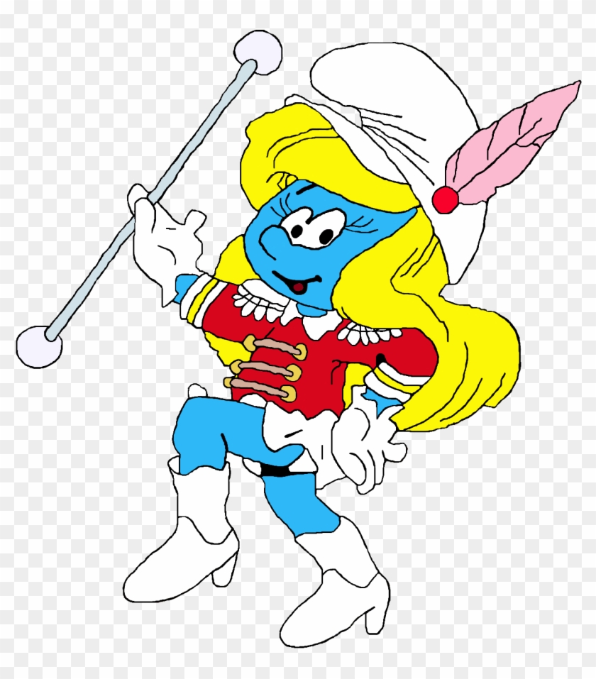 Smurfette Marching Band - Cartoon Clipart