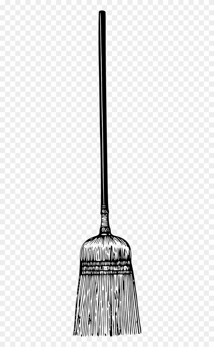 Escoba Blanco Y Negro Png Clipart