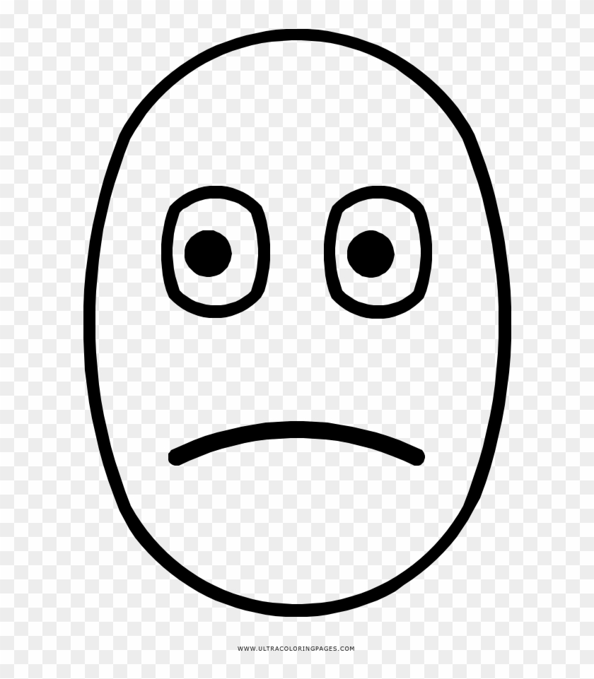 Sad Face Coloring Page - Smiley Clipart #4196710