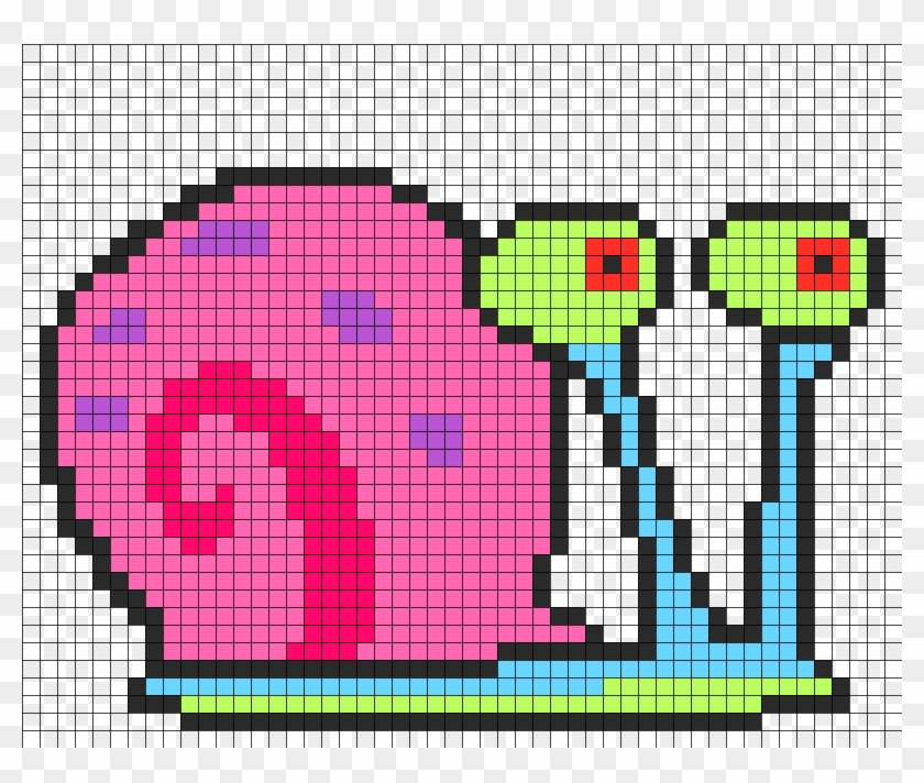 Spongebob Gary Coloring Pages 121256 - Gary The Snail Minecraft Pixel Art Clipart