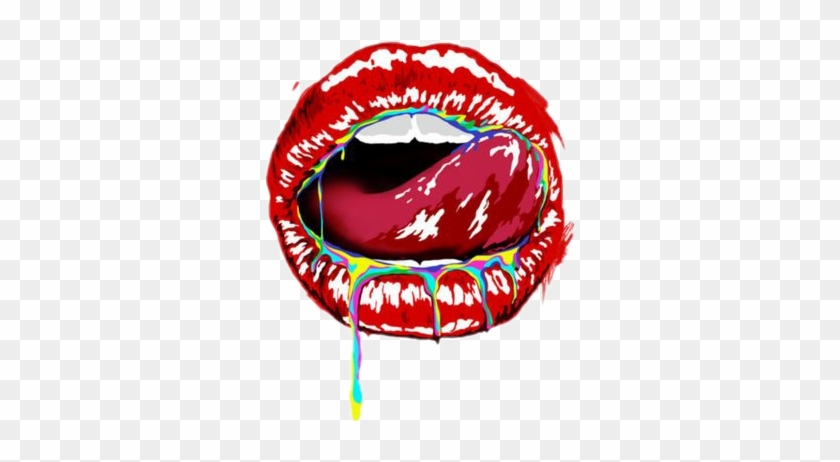 #lips #grunge #trippy #tumblr - Licking My Lips Clipart #4198882