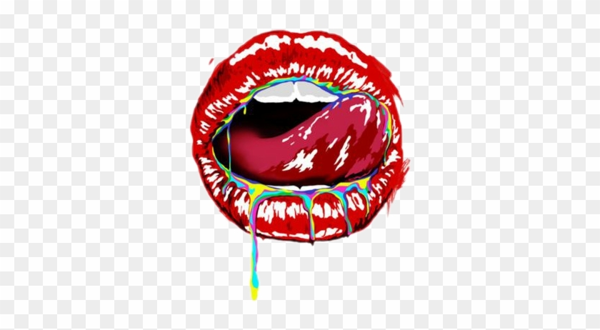#lips #grunge #trippy #tumblr - Licking My Lips Clipart