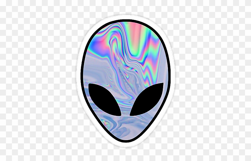 #trippy #softgrunge #thirdeye #alien #rad #tumblr #aesthetic - Holographic Alien Clipart #4198914