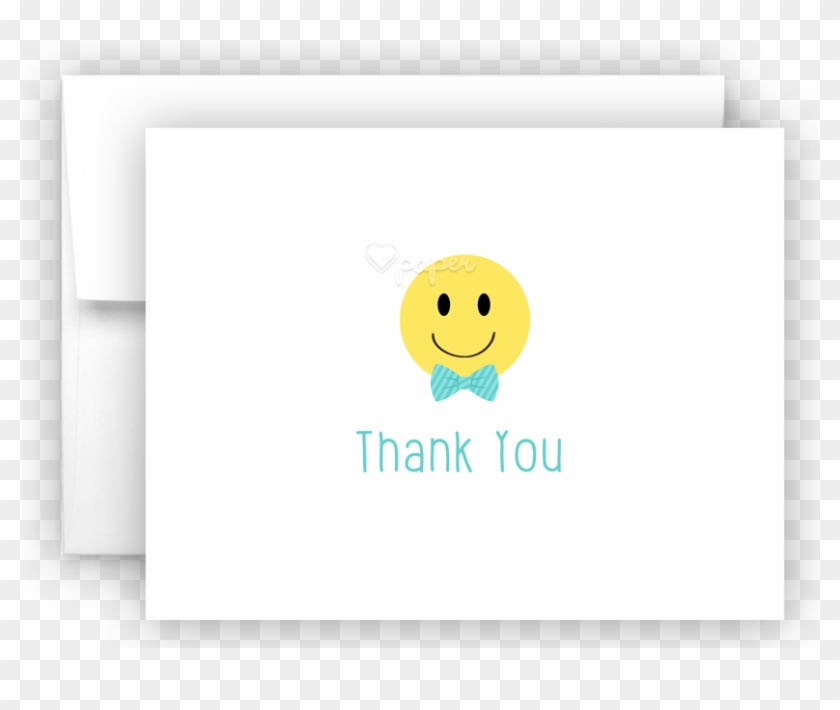 Bow Tie Emoji Thank You Cards Note Card Stationery - Smiley Clipart