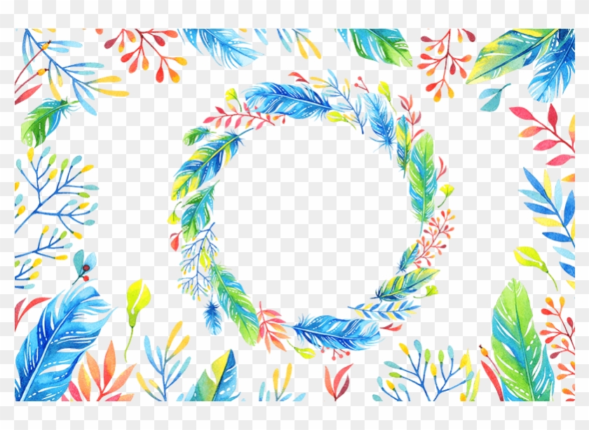 Wreath Feather Leaves Elements Bundle K535 - Wreath Clipart #4199578