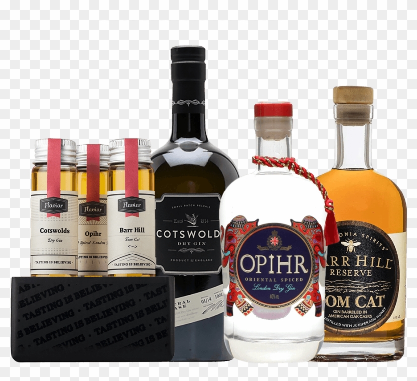 A Gin Tasting Box With Three Exquisite Gins Each With - Glass Bottle Clipart