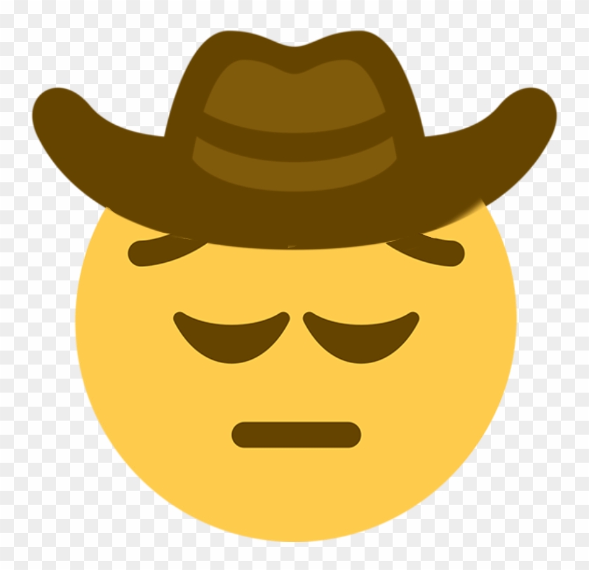 Pensive Cowboy Discord Emoji - Cowboy Emoji Twitter Clipart #420035