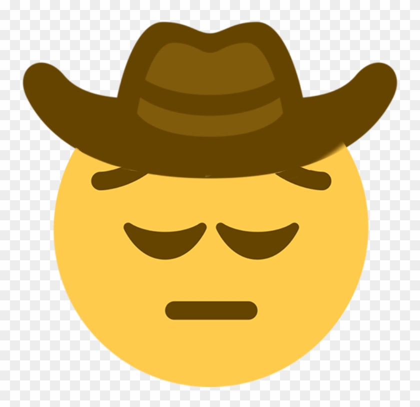 Pensive Cowboy Discord Emoji - Cowboy Emoji Twitter Clipart #420035