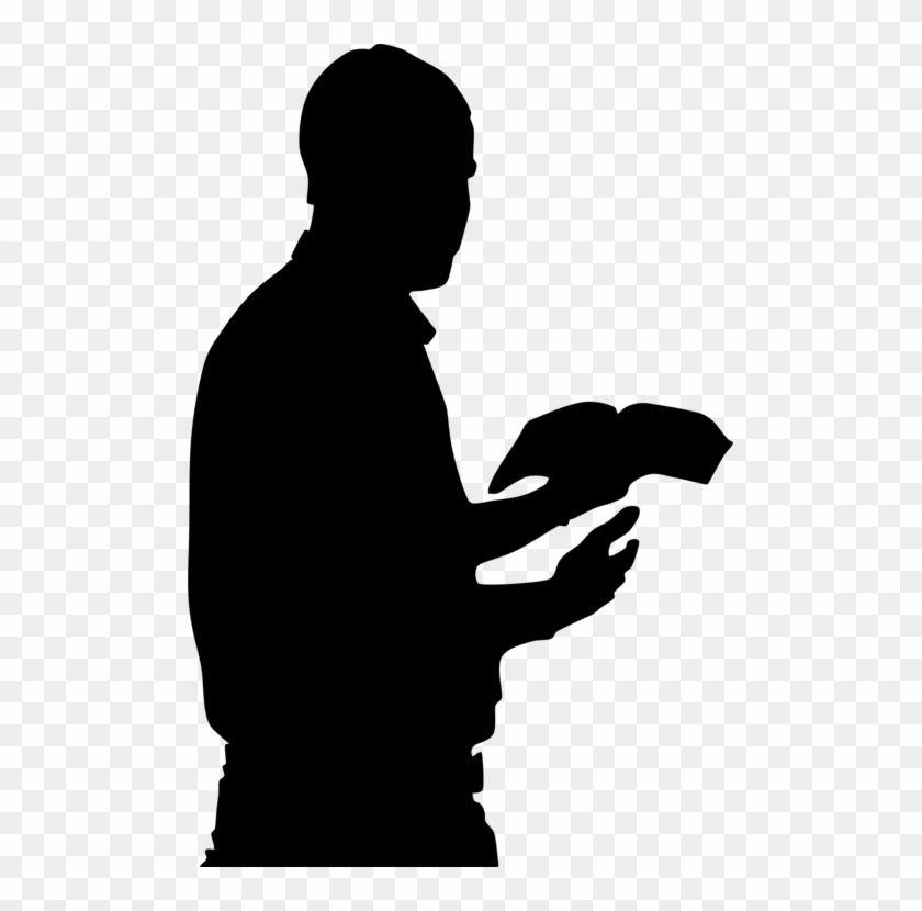 Bible Praying Hands Religion Prayer Religious Text - Man With Bible Clipart - Png Download