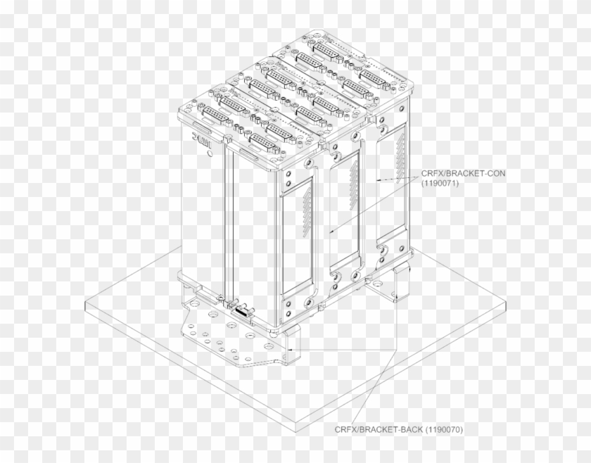 Back Panel Mounting Bracket - Technical Drawing Clipart