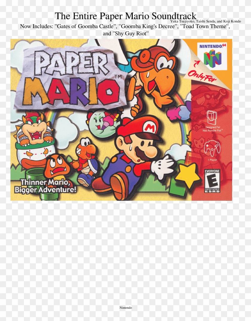 The Entire Paper Mario Soundtrack - Paper Mario 64 Box Clipart #420822