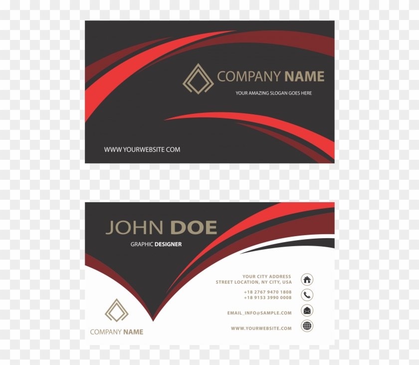 One Side Business Cards Design Clipart