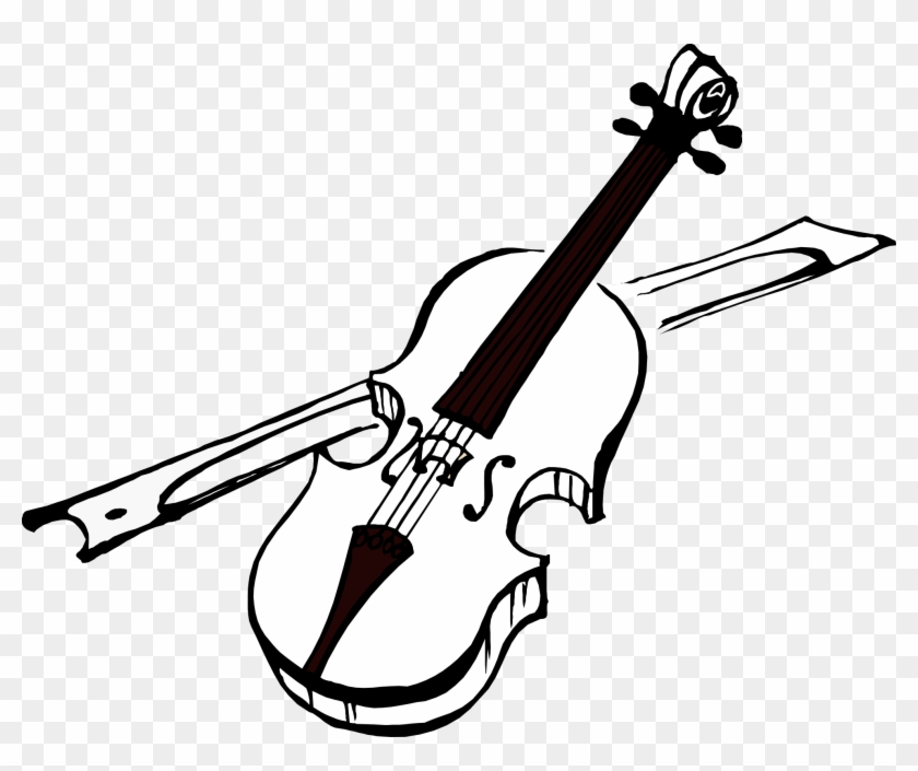 Image Freeuse Download Flute Violin Music Free On Dumielauxepices - Black And White Violin Clip Art - Png Download #421946