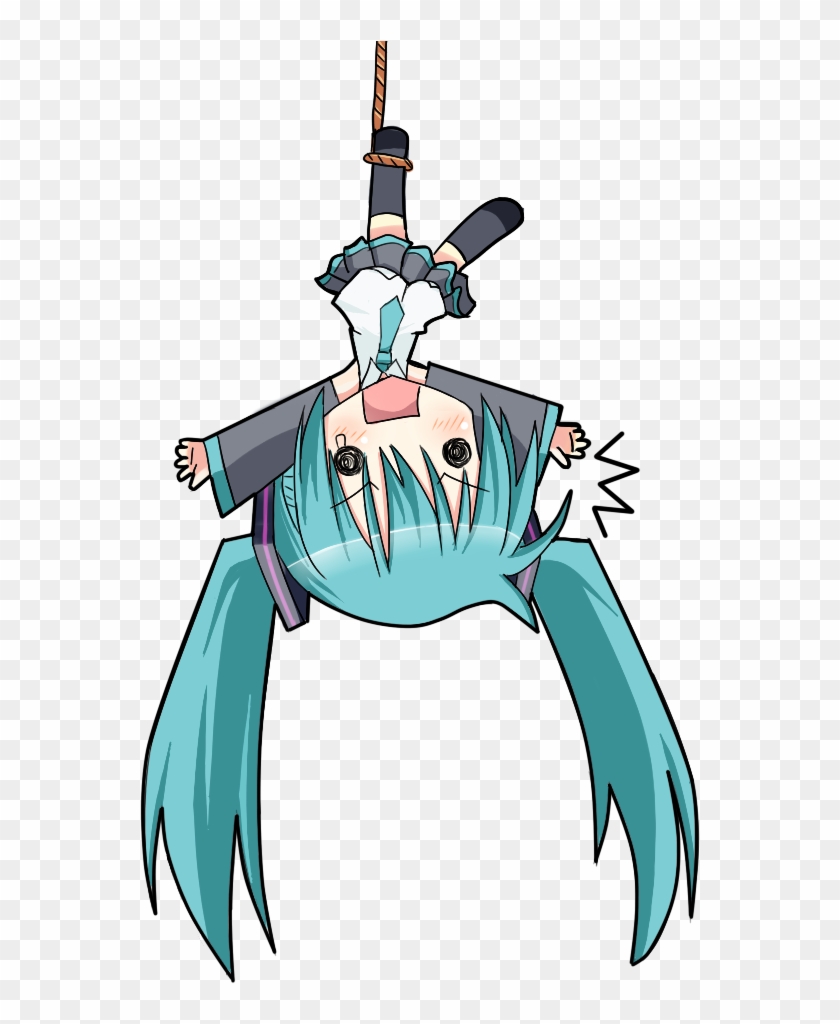 Hatsune Miku Drawn By Niboss - Miku Hanging Clipart #422078