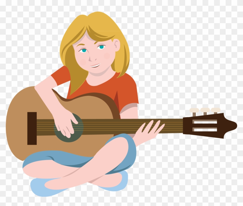 Piano Clipart Musical Instrument - Guitar Playing Clip Art - Png Download #422102