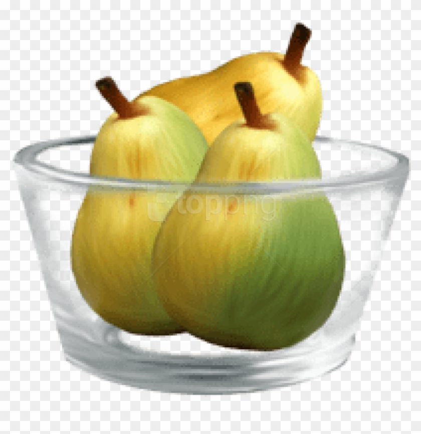 Pears In A Glass Bowl Png Clipart - Glass Bowl Png Transparent Png
