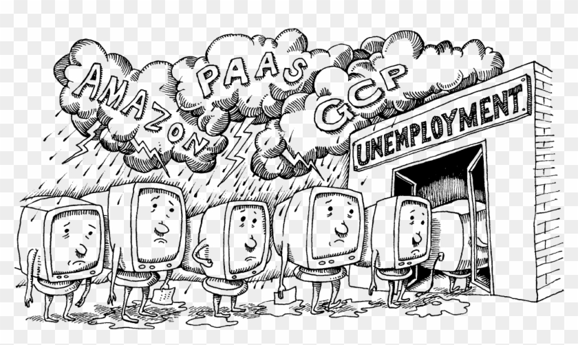 Cloud Computing Is The Practice Of Leasing Computer - Illustration Clipart