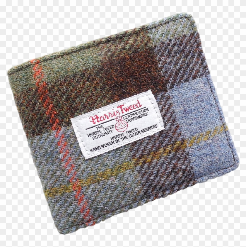 Scottish Gents Wallet Harris Tweed Blue Green Check - Wallet Clipart #423778