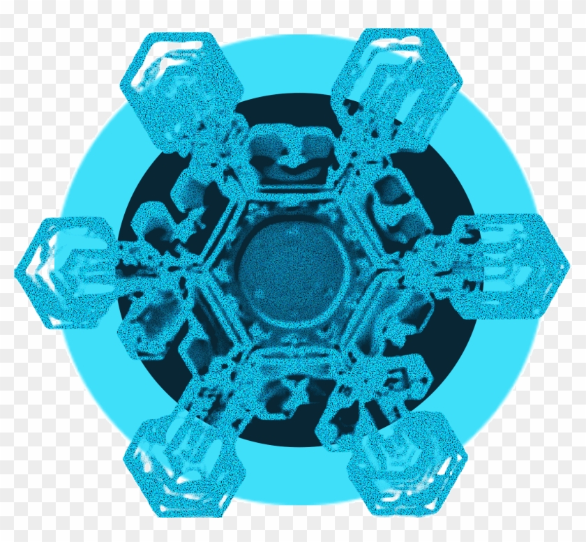 Blue Black Crystal Ice Flower Snowflake Png And Psd - Illustration Clipart