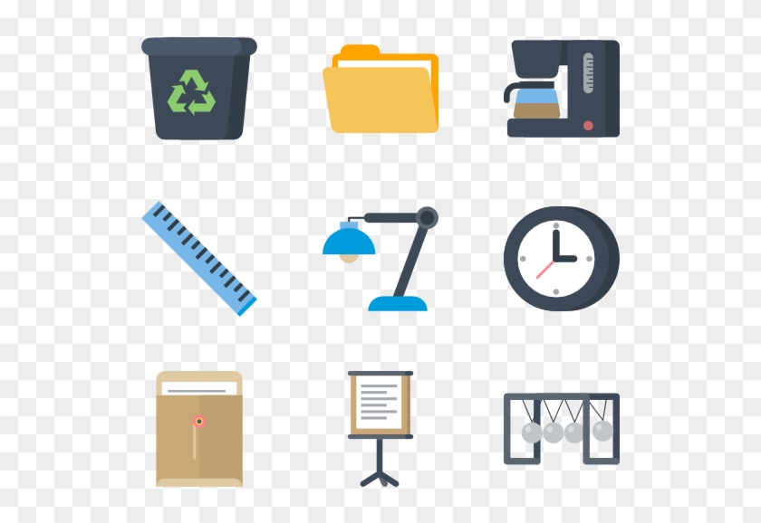 Stationery And Office Icon Set - Office Materials Icon Clipart #424043