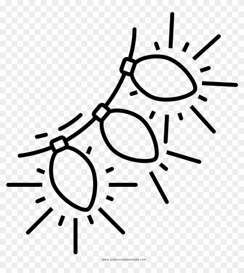 Christmas Lights Coloring Page - Circle Clipart