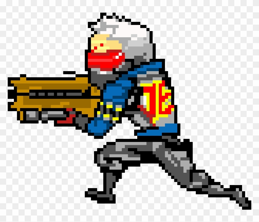 Soldier 76 Golden Gun - Overwatch Pixel Soldier 76 Clipart