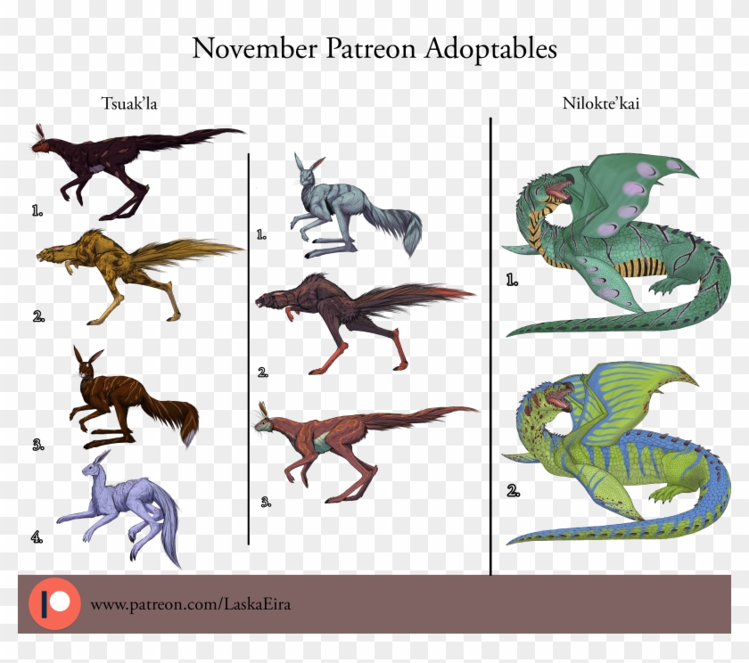 November Patreon Adoptables By Liciandragon - Dragon Clipart #424776