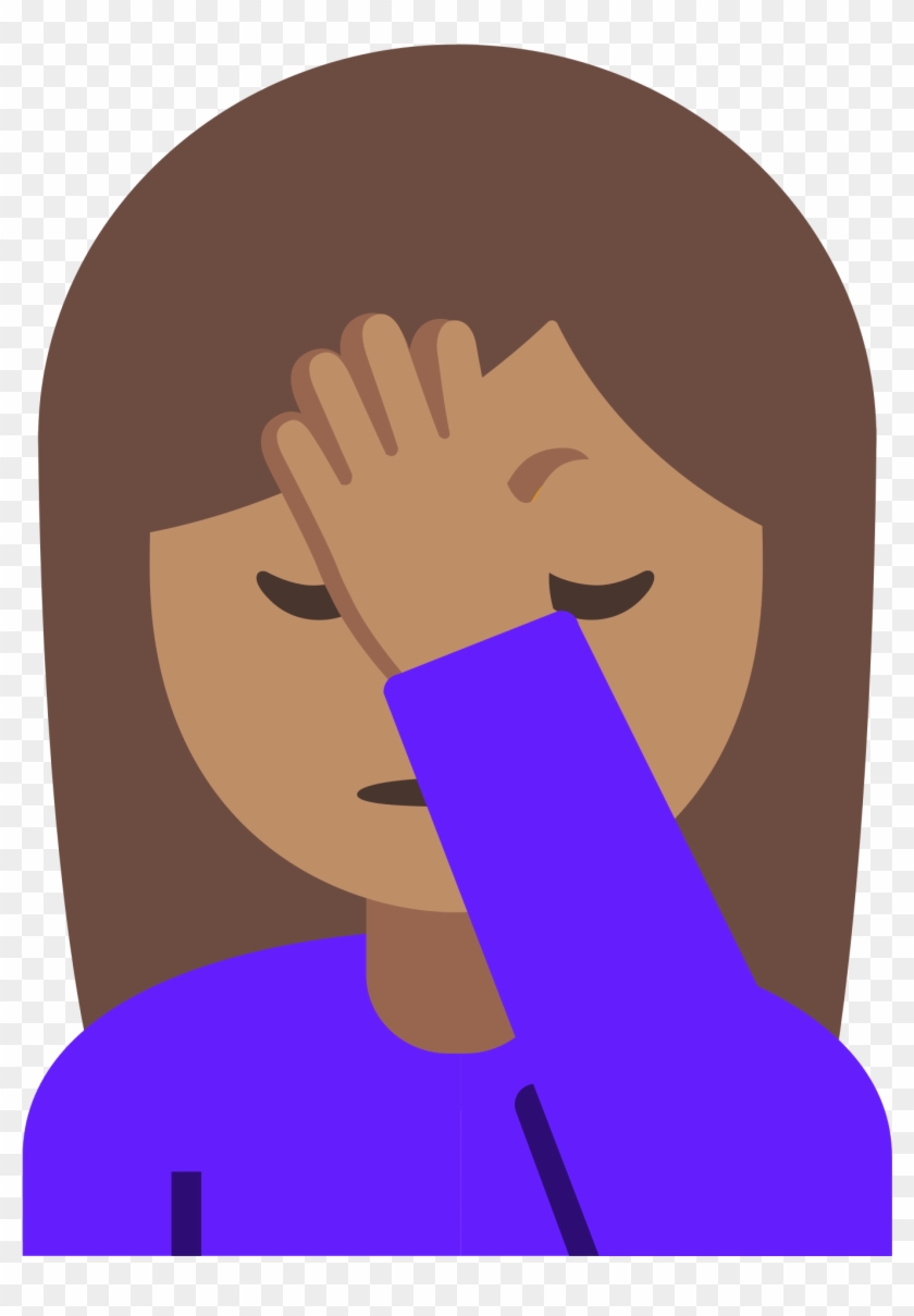 Open - Hand To Forehead Emoji Clipart #424856