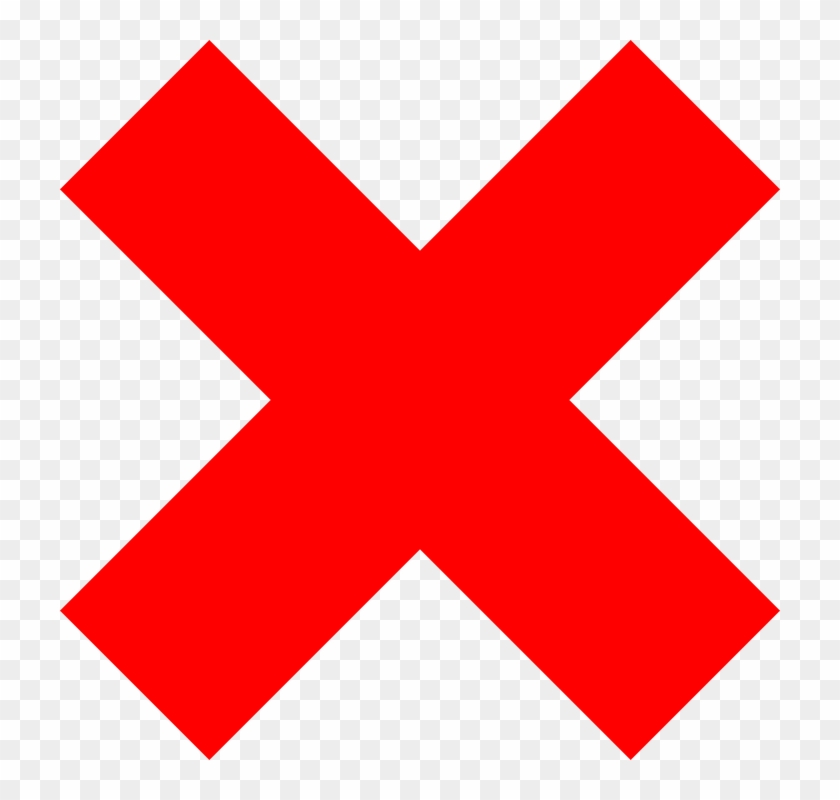 Delete, Remove, Cross, Red, Cancel, Abort, Error - Tick And Cross Clipart #424916