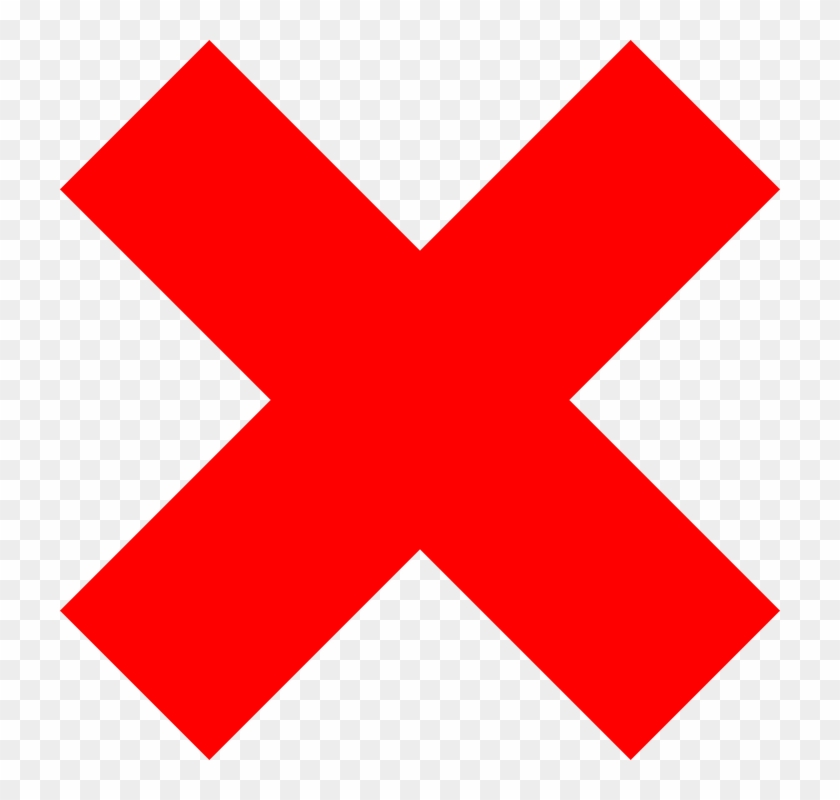 Delete, Remove, Cross, Red, Cancel, Abort, Error - Tick And Cross Clipart #424916