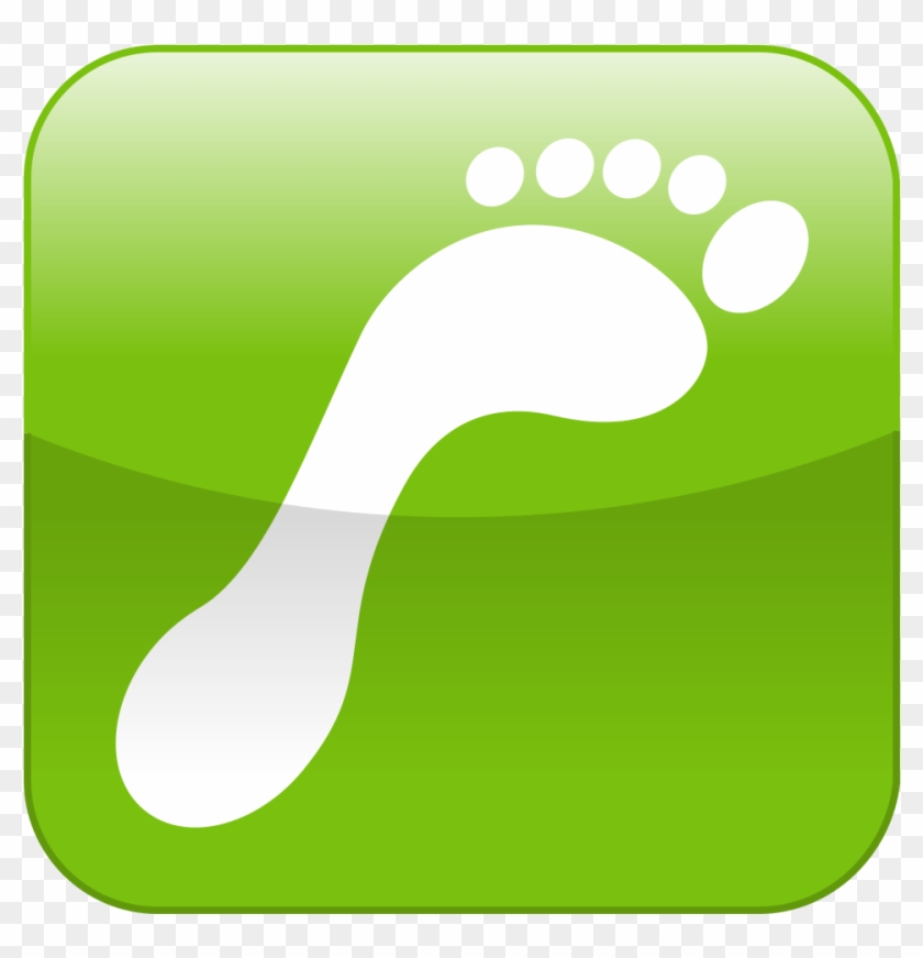 Footprint Shiny Icon - Green Digital Footprint Clipart #425180