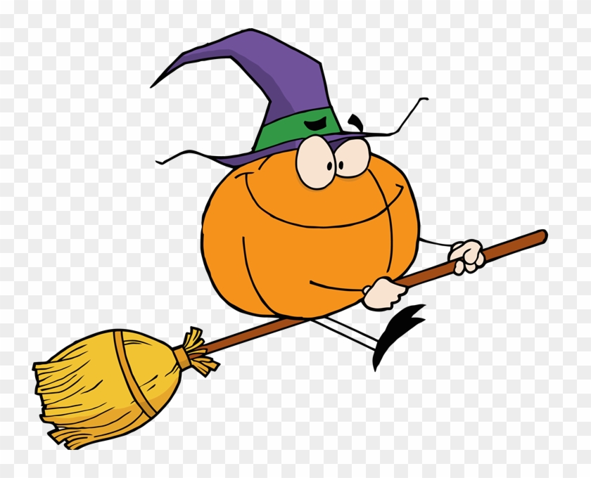 Witch On A Broomstick Clipart - Png Download