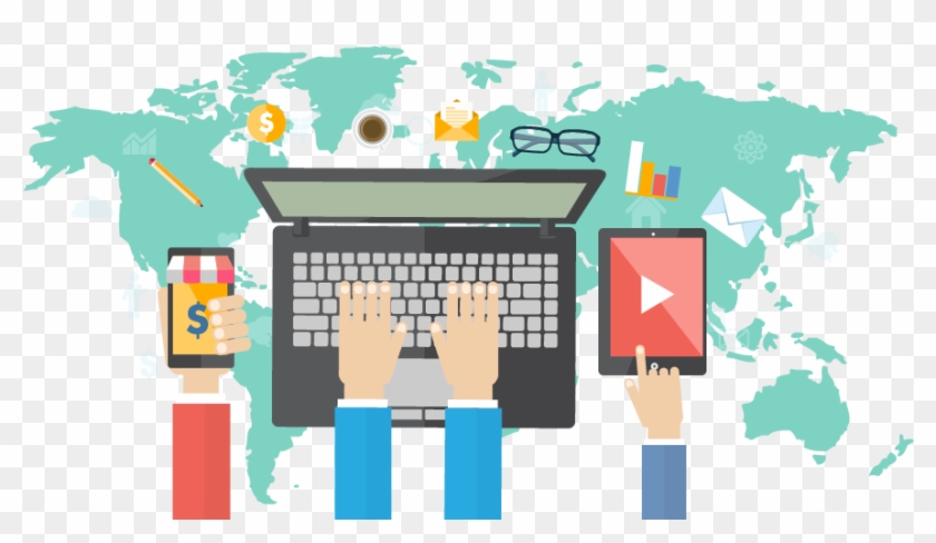 Ecommerce Solution Provider - Simple Black World Map Clipart